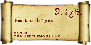 Dumitru Ágnes névjegykártya